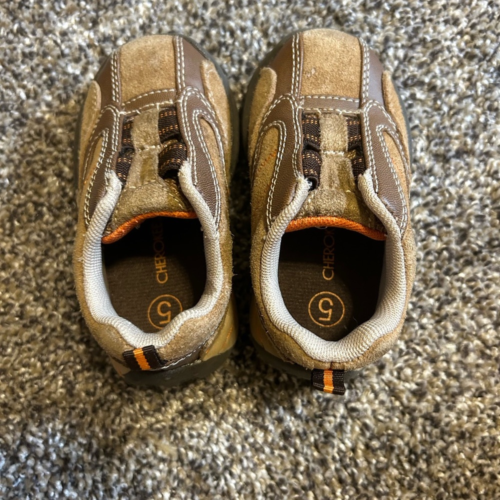 Cherokee Brown and Orange Kids Sneakers